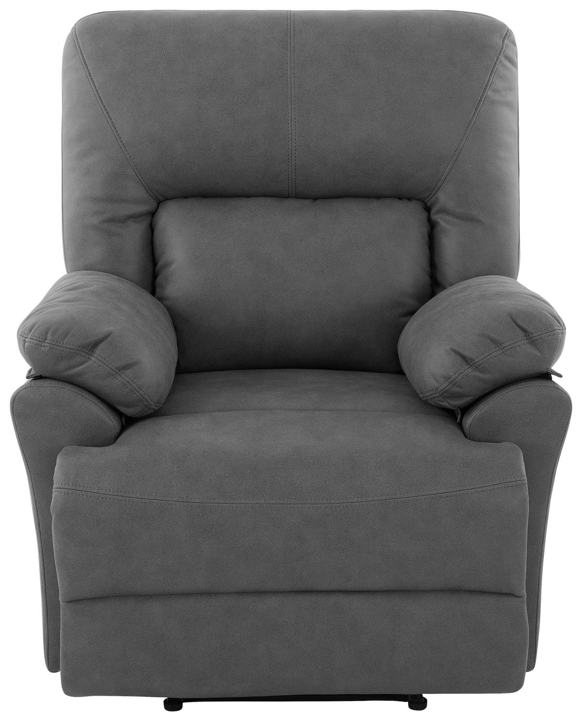 RELAXSESSEL Mikrofaser    - Schwarz/Grau, KONVENTIONELL, Textil/Metall (89/99.5/94cm) - Livetastic