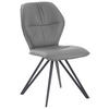 STUHL Echtleder Graphitfarben, Grau  - Schwarz/Graphitfarben, Design, Leder/Textil (58/91/59cm) - Valdera