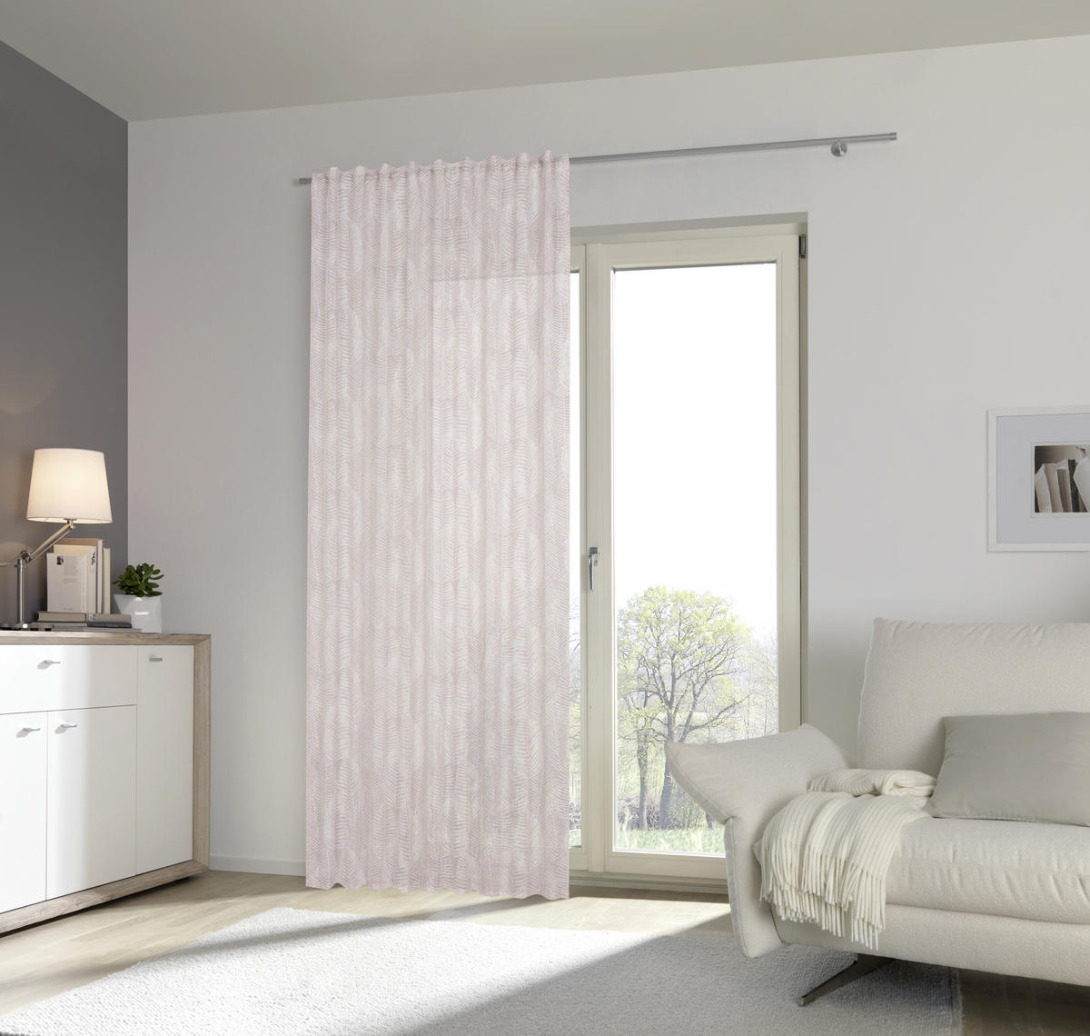 HOTOVÝ ZÁVĚS, poloprůhledné, 140/245 cm - růžová, Design, textil (140/245cm) - Esposa