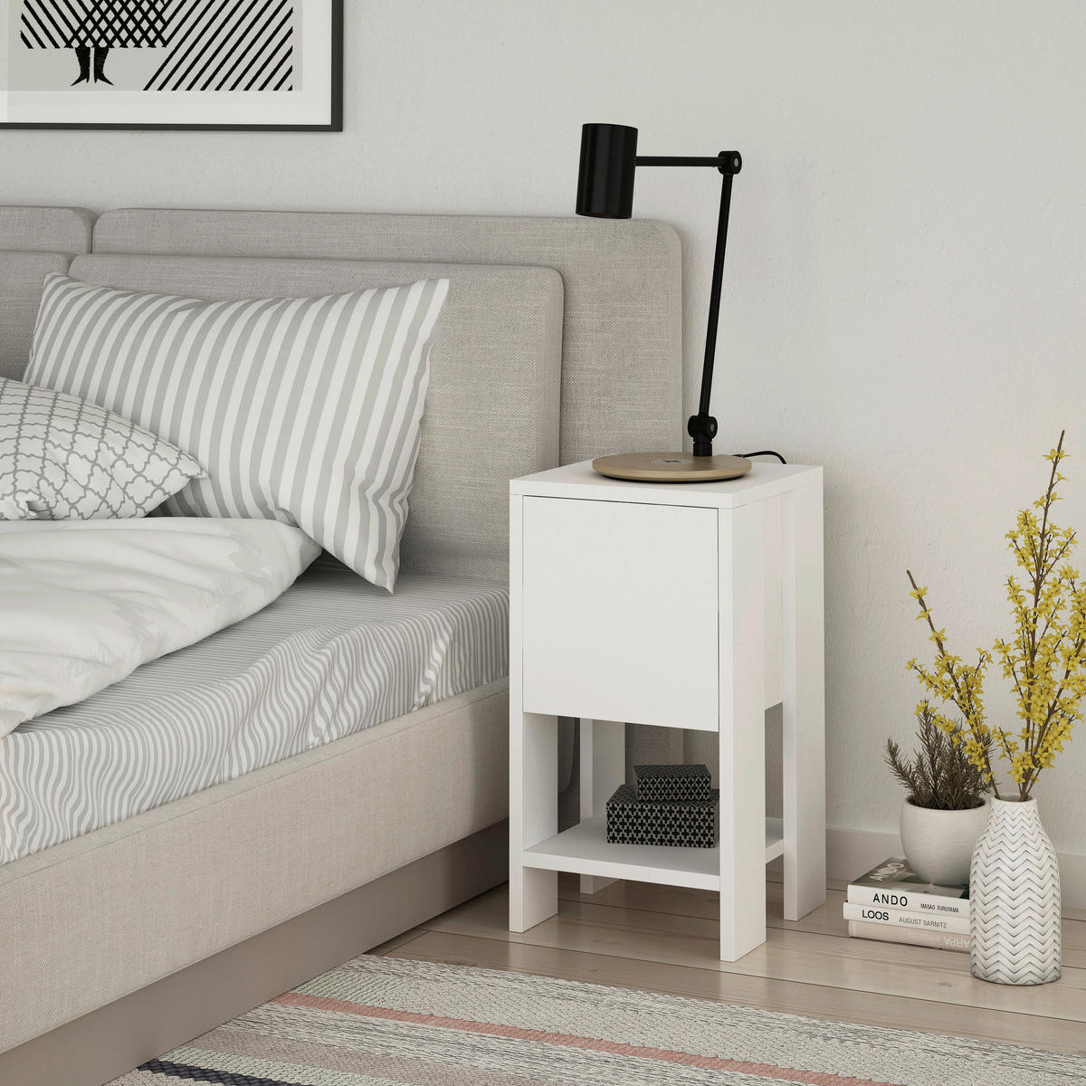 NACHTTISCH 30/55/30 cm  in Weiss  - Weiss, Design, Holzwerkstoff (30/55/30cm) - Livetastic