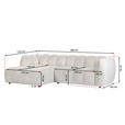 ECKSOFA in Chenille Creme  172/265 cm  - Creme/Schwarz, KONVENTIONELL, Kunststoff/Textil (172/265cm) - Carryhome