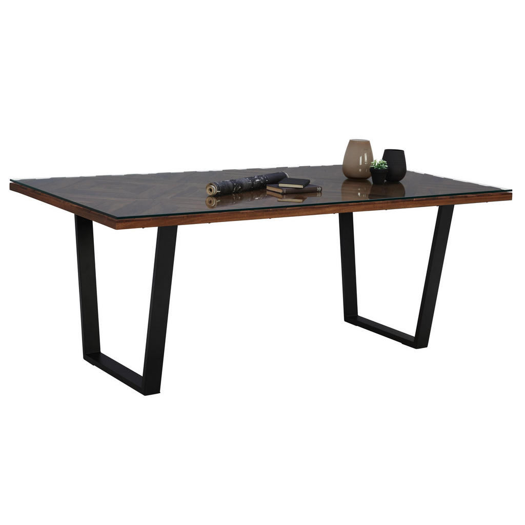 Esstisch In Holz, Metall, Glas 200/100/76 Cm Esstisch In Holz, Metall, Glas 200/100/76 Cm