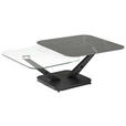 COUCHTISCH in Metall, Glas, Keramik 80-127/80/40 cm  - Silberfarben/Titanfarben, Design, Glas/Keramik (80-127/80/40cm) - Dieter Knoll
