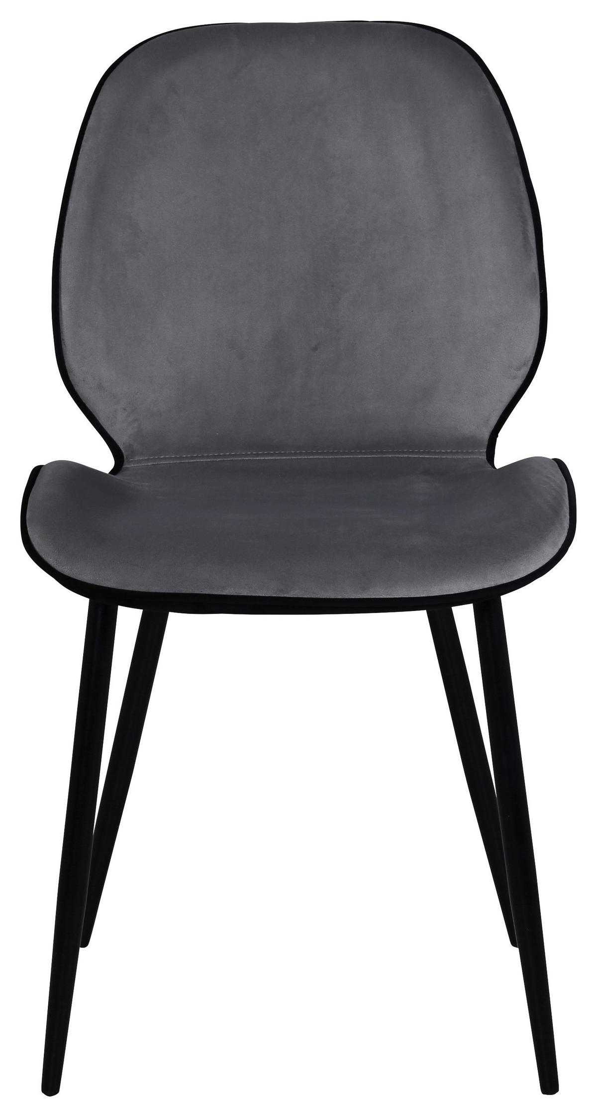 STOLSET 2 styck stål sammet  - ljusgrå/svart, Design, metall/textil (47/89/57cm) - Livetastic