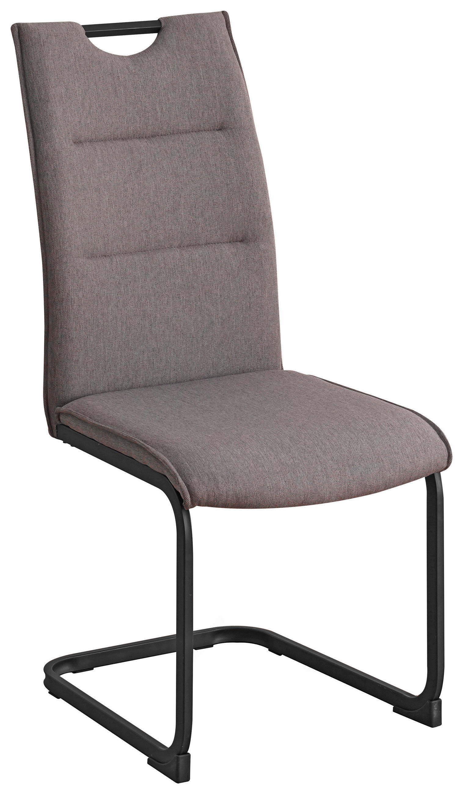 Schwingstuhl in Metall, Textil Grau, Schwarz