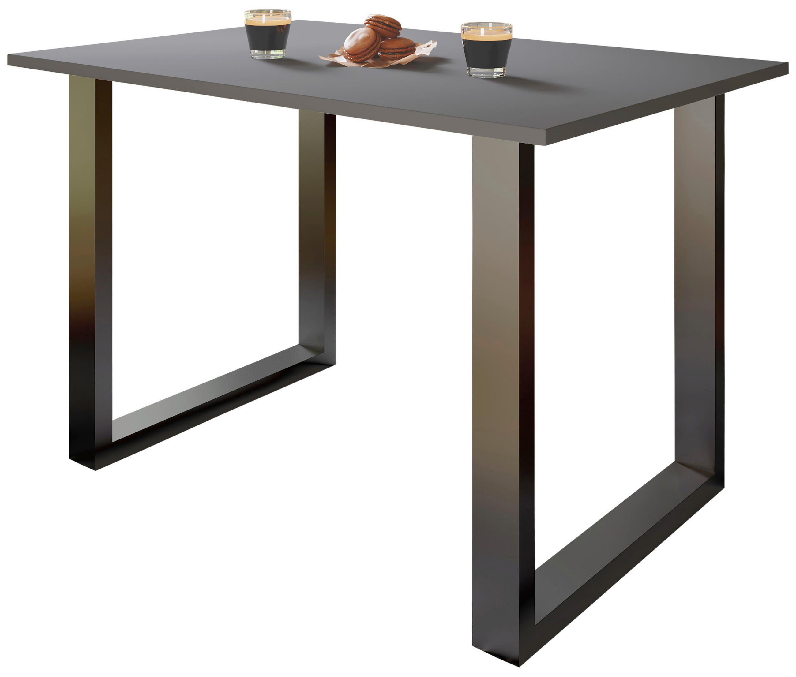 SCHREIBTISCH  in Anthrazit, Schwarz  - Anthrazit/Silberfarben, Design, Holzwerkstoff/Metall (120/76/50cm) - MID.YOU