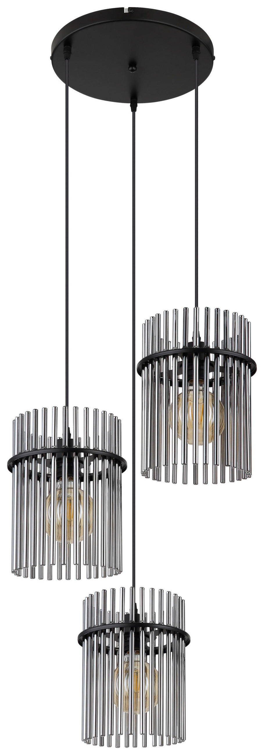 HÄNGELEUCHTE 47/140 cm   - Schwarz, Design, Glas/Metall (47/140cm) - Collet's Monde