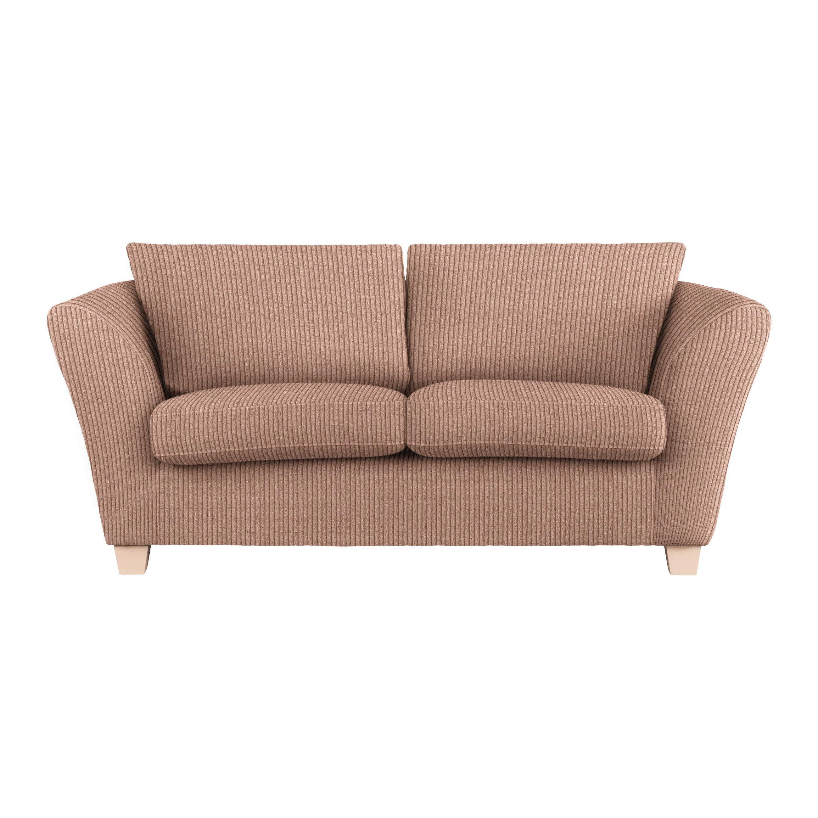 2-SITZER-SOFA in Cord Altrosa  - Altrosa/Naturfarben, Holz/Textil (190/70-85/95cm) - MID.YOU