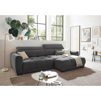 ECKSOFA HUNTER Anthrazit Mikrofaser  - Anthrazit/Schwarz, Basics, Kunststoff/Textil (297/170cm) - Livetastic