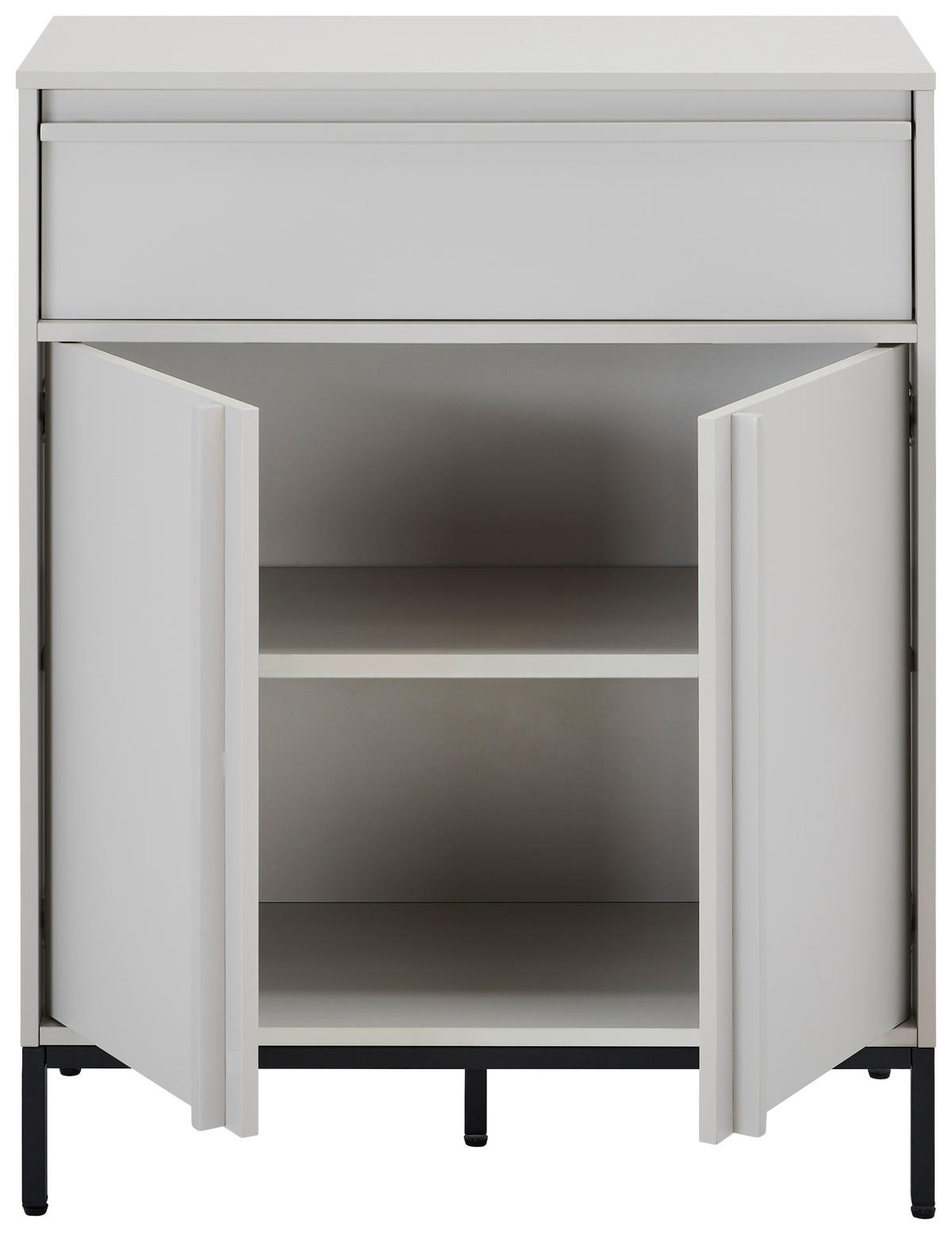 KOMODA, čierna, svetlosivá, 80/101/40 cm - čierna/sivá, Design, kov/drevo (80/101/40cm) - Xora