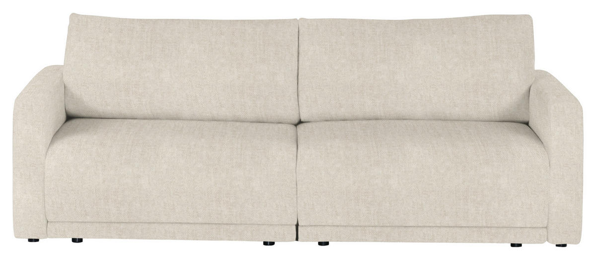 2,5-SITZER in Velours Beige  - Beige/Schwarz, Design, Kunststoff/Textil (240/70/125cm) - Xora