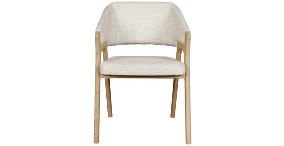 ARMLEHNSTUHL  Typenauswahl Jacquard  - Eichefarben/Beige, KONVENTIONELL, Holz/Textil (57/84/61cm) - Linea Natura