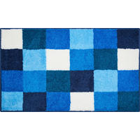 BADTEPPICH Bona Blau, Weiß 60/100 cm  - Blau/Weiß, Basics, Kunststoff/Textil (60/100cm) - Grund