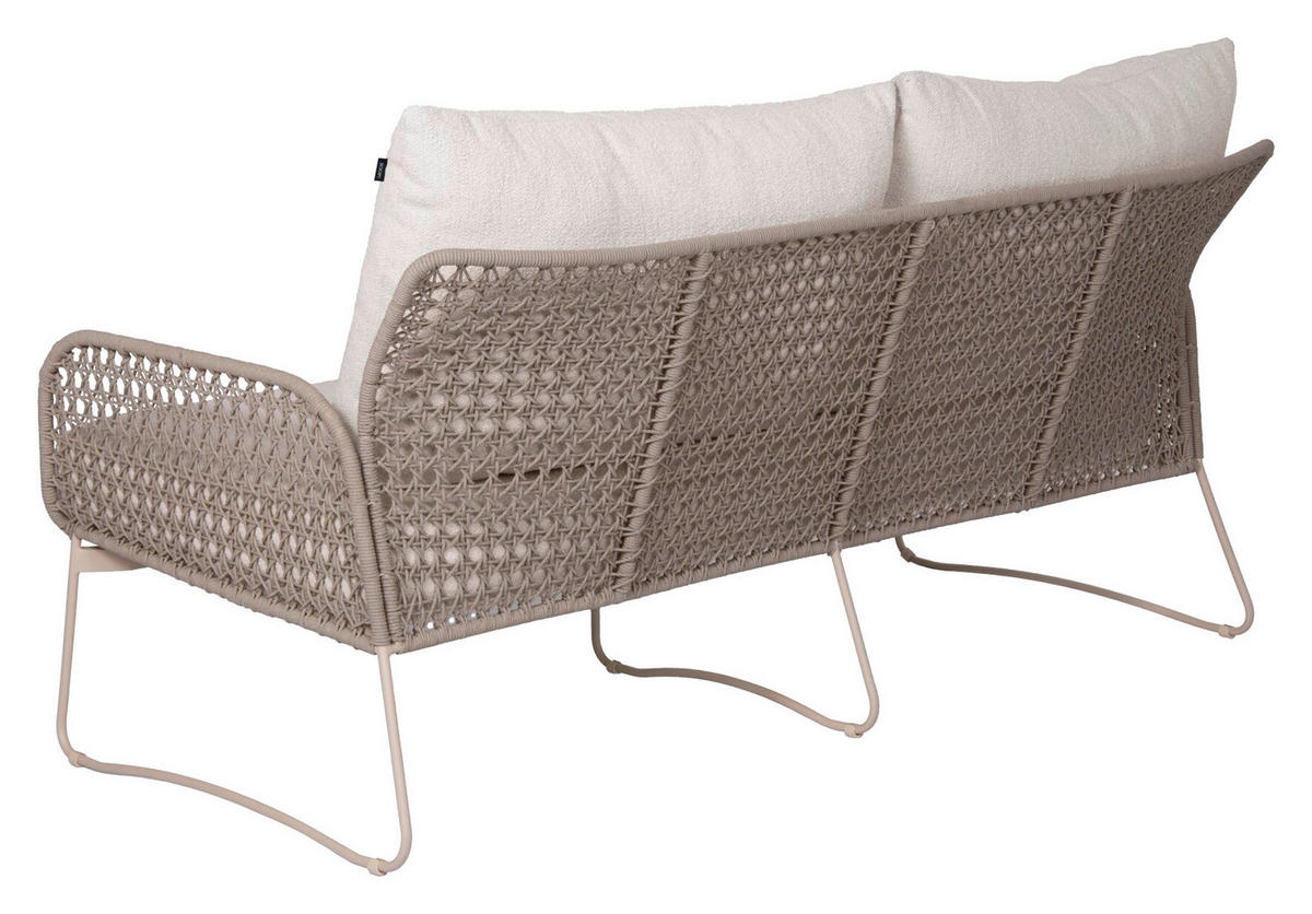 LOUNGESOFA 163/80/81,5 cm Edelstahl  - Creme/Naturfarben, Basics, Textil/Metall (163/80/81,5cm) - Joop!