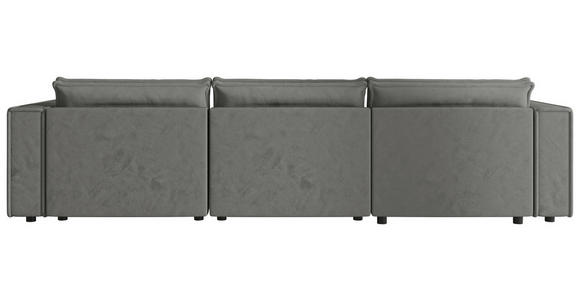 ECKSOFA Grau Webstoff Zierkissen, Rückenkissen, Rücken echt  - Schwarz/Grau, MODERN, Kunststoff/Textil (153/350cm) - Xora