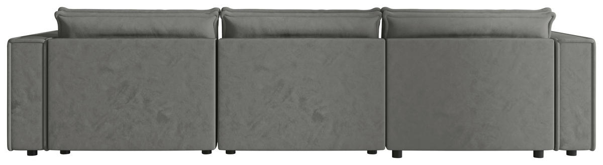 ECKSOFA Grau Webstoff Zierkissen, Rückenkissen, Rücken echt  - Schwarz/Grau, MODERN, Kunststoff/Textil (153/350cm) - Xora