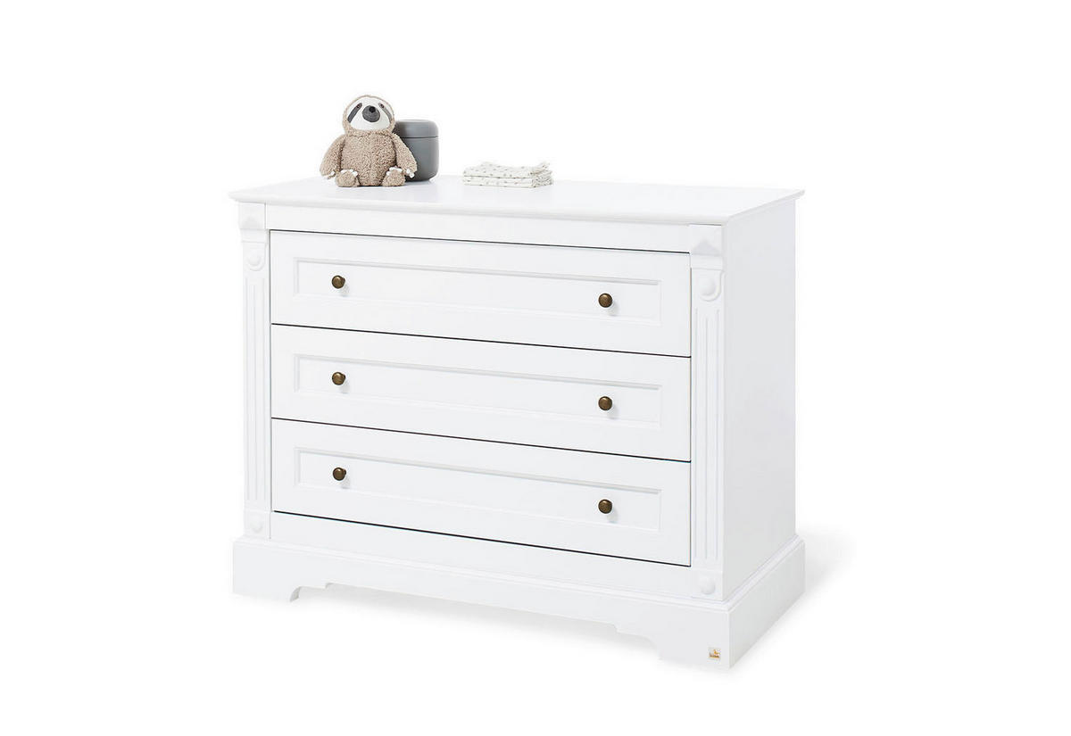 BABYZIMMER EMILIA 3-teilig  - Weiß, ROMANTIK / LANDHAUS, Holzwerkstoff - Pinolino