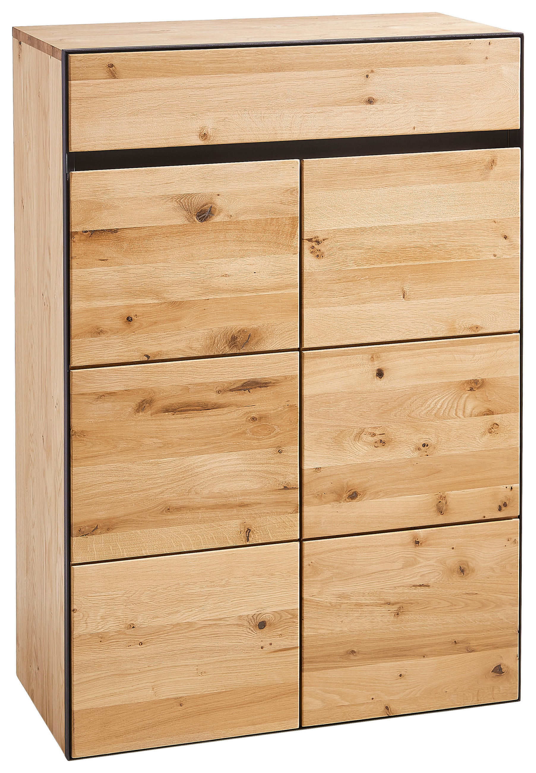 KOMMODE , 82/119/38 cm, 1 Schublade(n)  - Eichefarben/Anthrazit, KONVENTIONELL, Holz/Holzwerkstoff (82/119/38cm) - Linea Natura