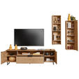 WOHNWAND  in Eichefarben  288/212/44 cm  - Eichefarben/Anthrazit, Natur, Glas/Holz (288/212/44cm) - Valnatura