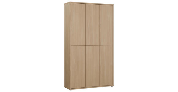 SCHUHSCHRANK 109,2/191,9/34,9 cm  - Eichefarben/Grau, MODERN, Holzwerkstoff/Kunststoff (109,2/191,9/34,9cm) - Carryhome