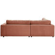 ECKSOFA in Cord Rostfarben  - Rostfarben/Schwarz, Design, Kunststoff/Textil (224/265cm) - Hom`in