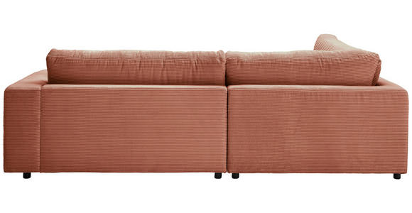 ECKSOFA Rostfarben Cord  - Rostfarben/Schwarz, Design, Kunststoff/Textil (224/265cm) - Hom`in