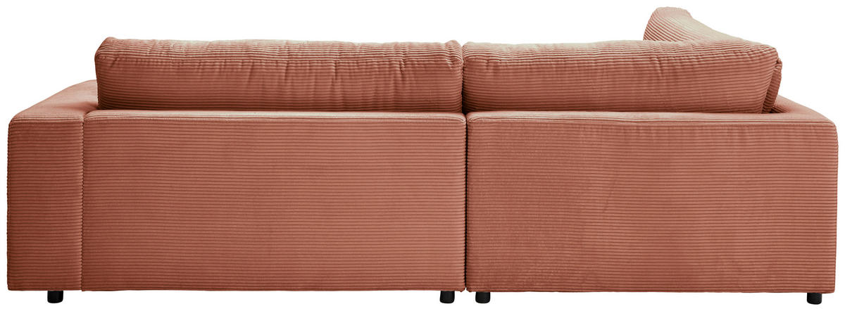 ECKSOFA in Cord Rostfarben  - Rostfarben/Schwarz, Design, Kunststoff/Textil (224/265cm) - Hom`in