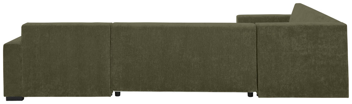 WOHNLANDSCHAFT Olivgrün Chenille  - Schwarz/Olivgrün, KONVENTIONELL, Kunststoff/Textil (183/311/140cm) - Ti'me