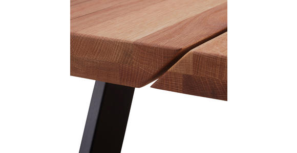 COUCHTISCH in Holz, Metall, Glas 115/65/45 cm - Eichefarben/Schwarz, Design, Glas/Holz (115/65/45cm) - Novel