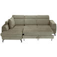 ECKSOFA Olivgrün Chenille  - Schwarz/Olivgrün, KONVENTIONELL, Textil/Metall (185/240cm) - Carryhome