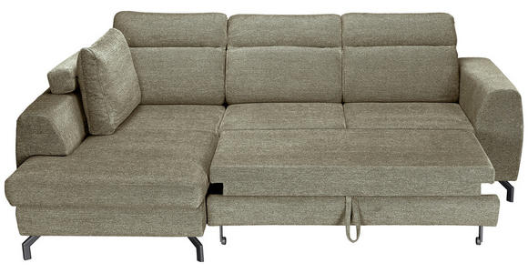 ECKSOFA Olivgrün Chenille - Schwarz/Olivgrün, KONVENTIONELL, Textil/Metall (185/240cm) - Carryhome