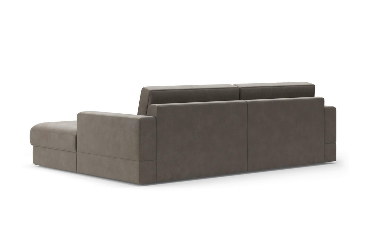 ECKSOFA FABIO E Schlammfarben Flachgewebe  - Schlammfarben/Schwarz, MODERN, Kunststoff/Textil (264/196cm) - Sit & More