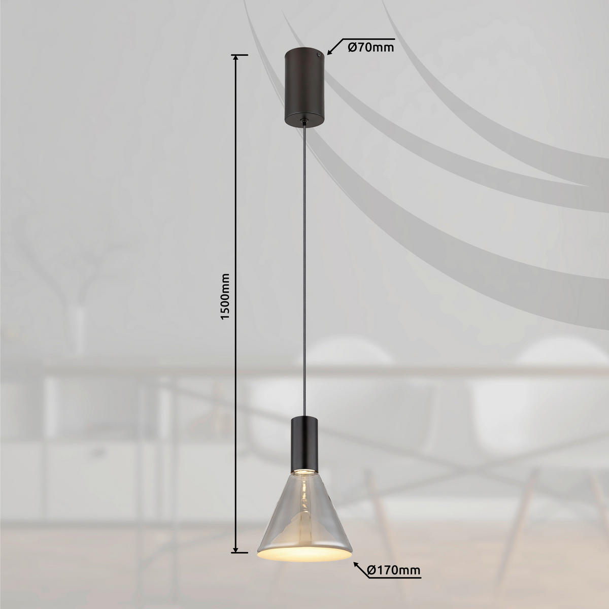 ZÁVĚSNÉ LED SVÍTIDLO, 17/150 cm  - Design (17/150cm) - Globo
