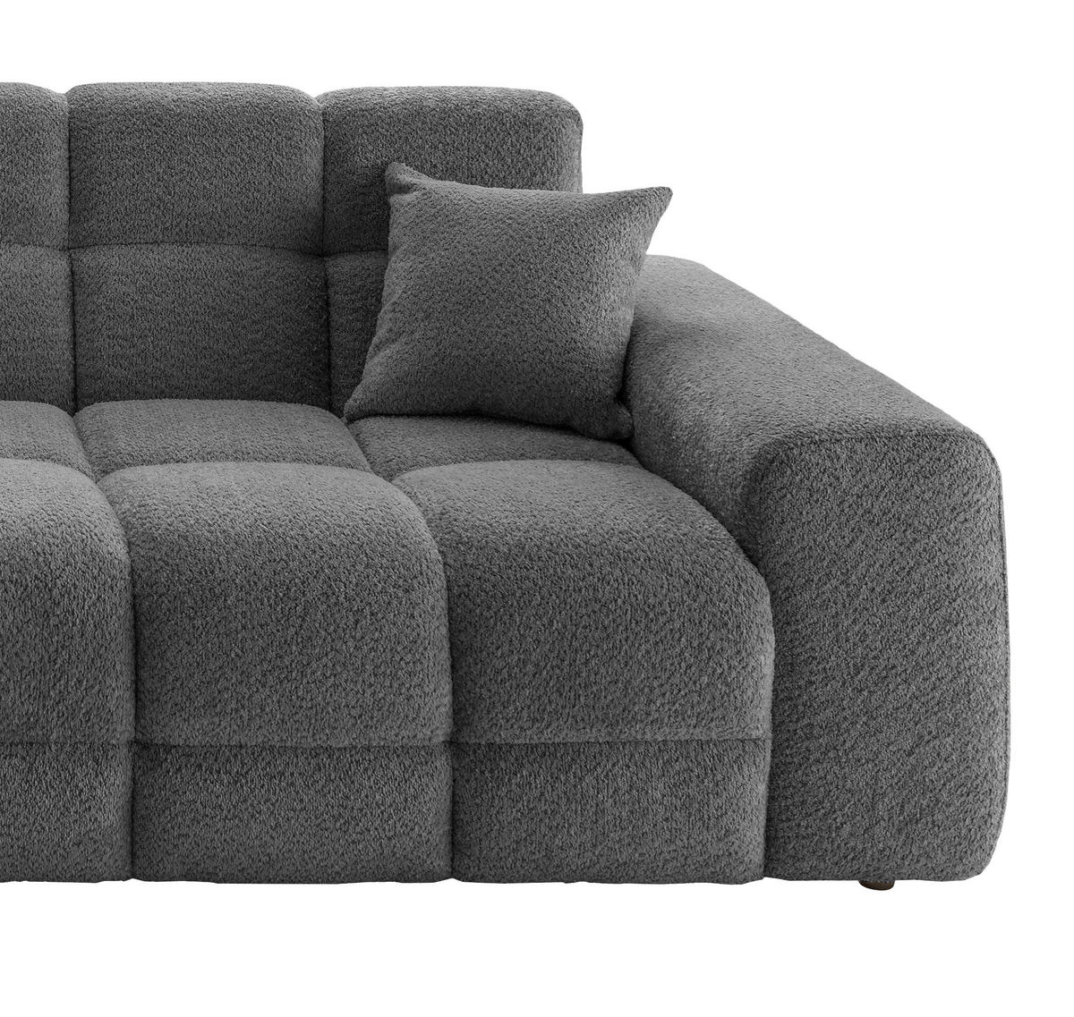 VIERSITZER-SOFA in Bouclé Anthrazit  - Anthrazit/Schwarz, MODERN, Kunststoff/Textil (300/87/120cm) - Livetastic