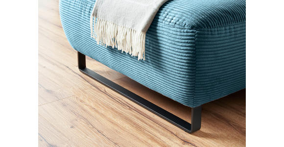 ECKSOFA  in Cord Petrol  180/266 cm  - Petrol/Schwarz, KONVENTIONELL, Textil/Metall (180/266cm) - Hom`in