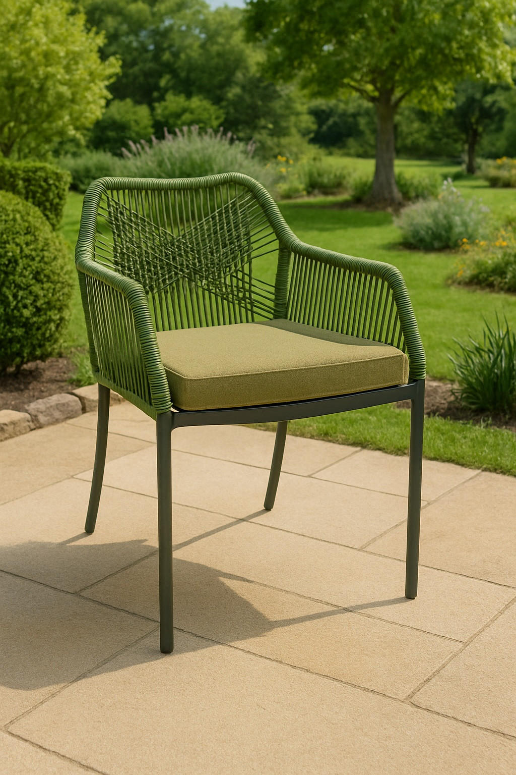 STAPELSTUHL Aluminium Anthrazit, Olivgrün, Waldgrün  - Waldgrün/Anthrazit, MODERN, Kunststoff/Textil (56/79/62cm) - Ambia Garden