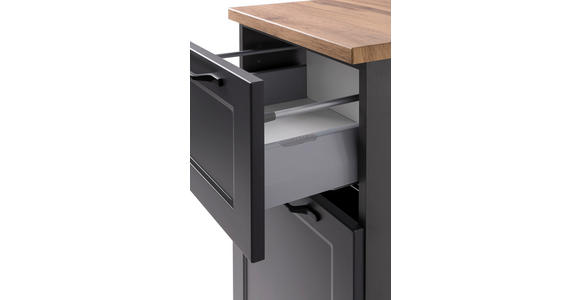 UNTERSCHRANK 40/84/35 cm - Eiche Wotan/Schwarz, KONVENTIONELL, Holzwerkstoff/Kunststoff (40/84/35cm) - Xora
