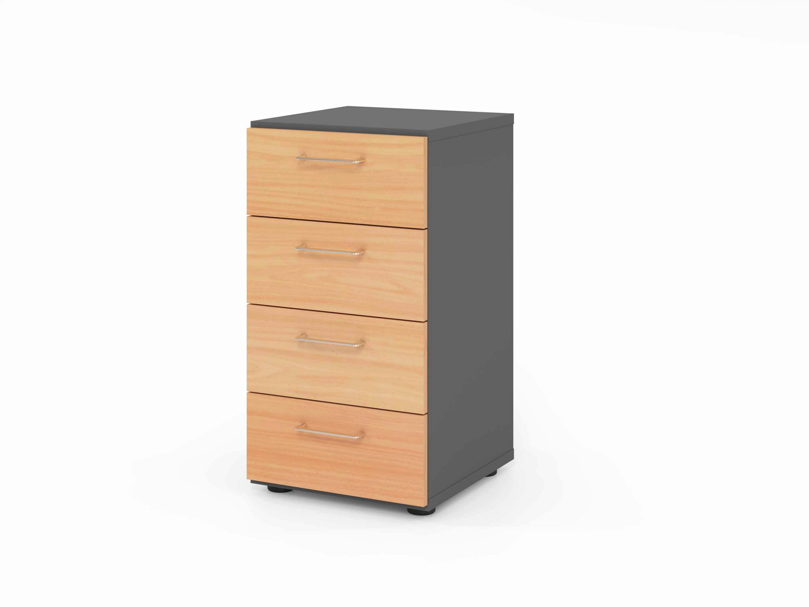 AKTENSCHRANK Graphitfarben, Buchefarben  - Buchefarben/Graphitfarben, Basics, Holzwerkstoff (40/74,8/41,7cm) - Venda