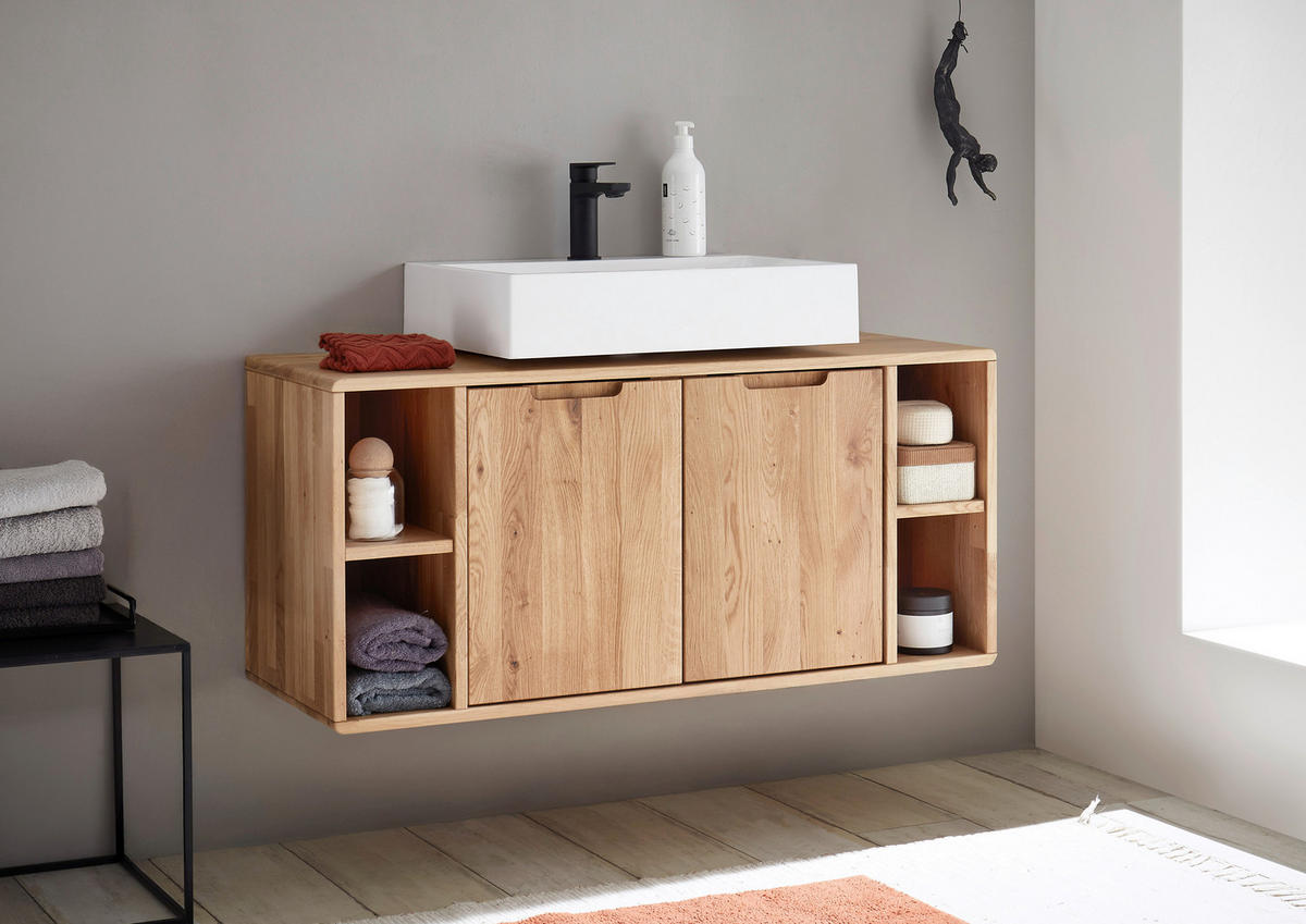 WASCHBECKENUNTERSCHRANK 105/48/40 cm  - Wildeiche, Basics, Holz (105/48/40cm) - Linea Natura