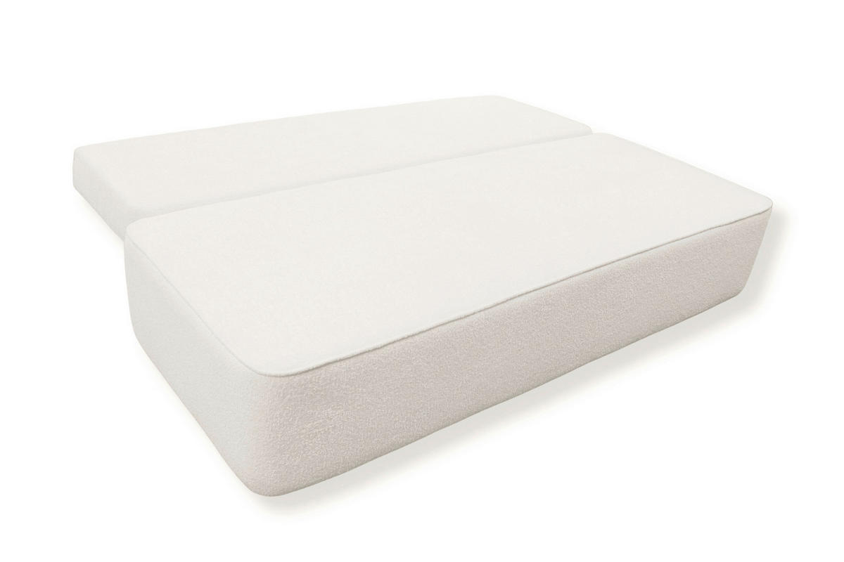 SCHLAFSOFA FREDO Bouclé Creme  inkl.  - Creme/Schwarz, Design, Kunststoff/Textil (212/93/100cm) - MID.YOU