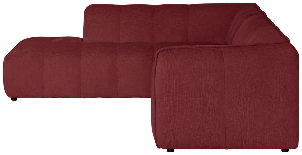 ECKSOFA LIVOLI in Chenille Bordeaux  218/290 cm  - Bordeaux/Schwarz, Design, Textil (218/290cm) - MID.YOU
