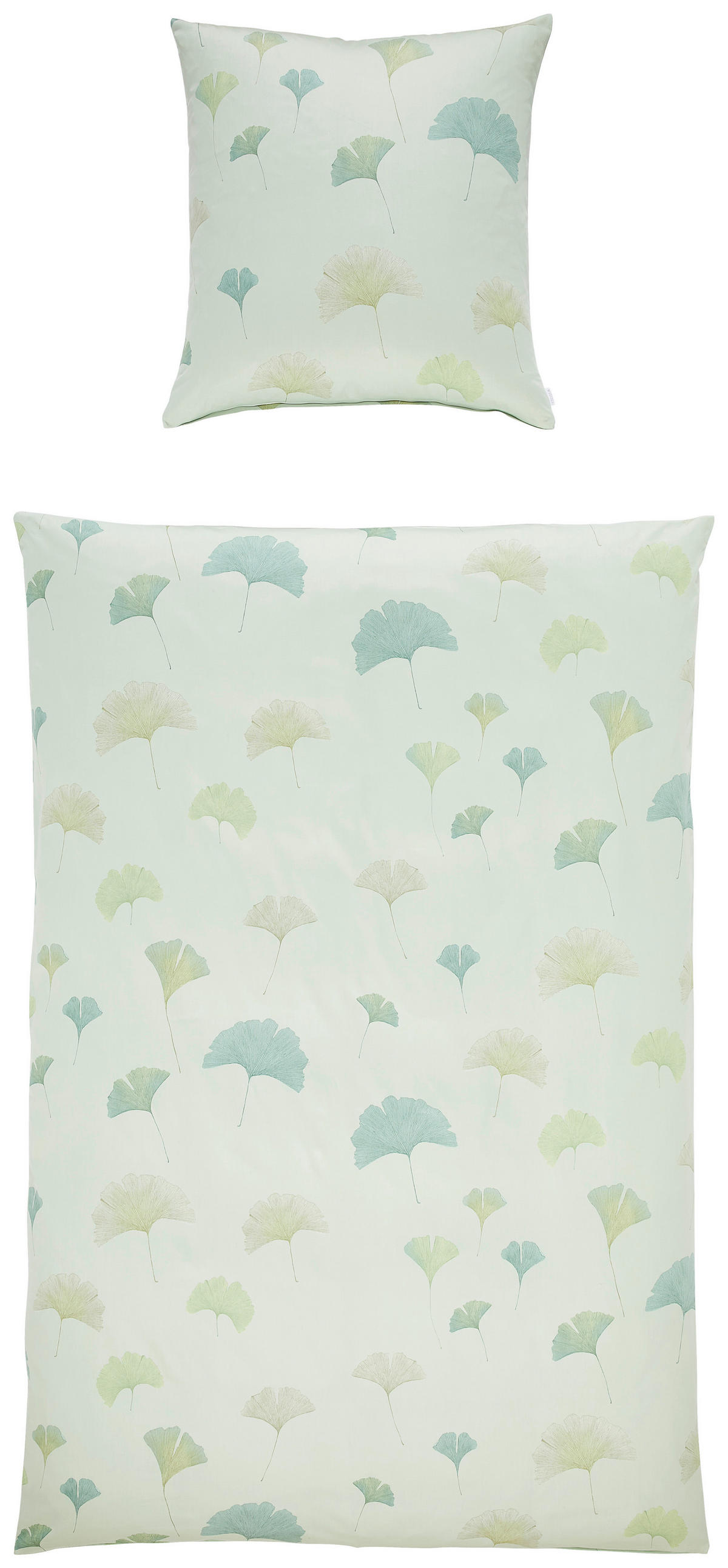 BETTWÄSCHE GINKO Satin 135/200 cm  - Grün, Basics, Textil (135/200cm) - Estella