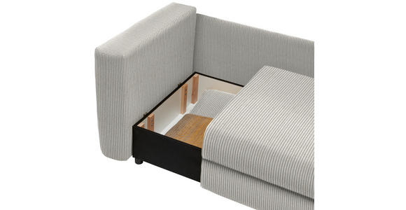 RÉCAMIERE in Cord Weiß - Schwarz/Weiß, Design, Kunststoff/Textil (171/71-88/93cm) - Cantus