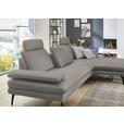 ECKSOFA in Echtleder Silberfarben  310/180 cm  - Silberfarben/Schwarz, Design, Leder/Metall (310/180cm) - Dieter Knoll