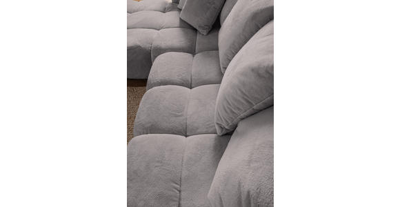 ECKSOFA  in Plüsch Grau  190/288 cm  - Dunkelbraun/Grau, KONVENTIONELL, Holz/Textil (190/288cm) - Carryhome