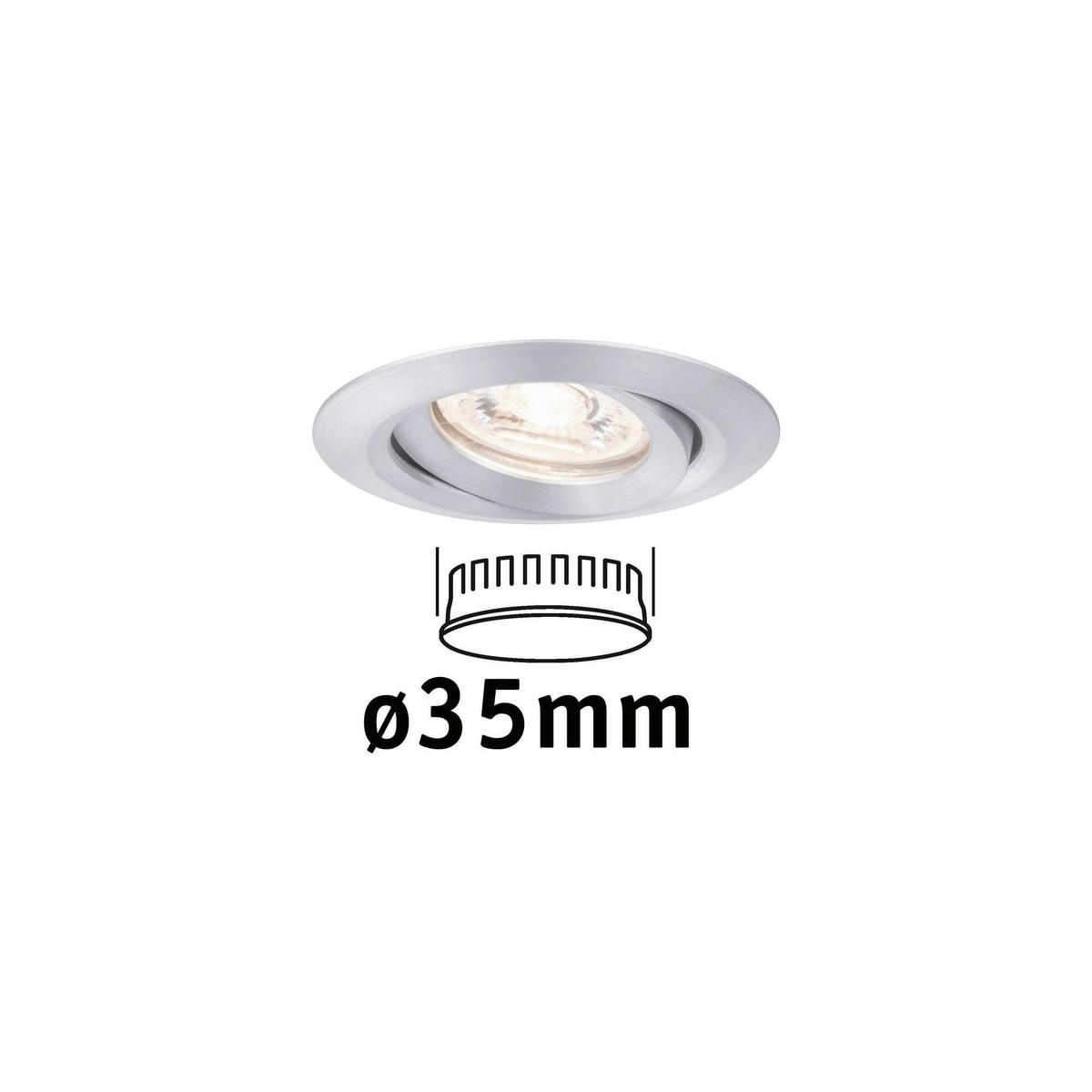 LED-EINBAUSPOT 6,6 cm  - Alufarben, Design, Metall (6,6cm) - Paulmann