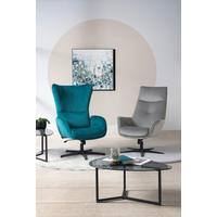 RELAXAČNÍ KŘESLO S TABURETEM, kov, textil, petrolej - petrolej/černá, Design, kov/textil (70/109/86cm) - Hom`in