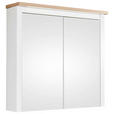 SPIEGELSCHRANK 80/80/20 cm - Weiß/Eiche San Remo, ROMANTIK / LANDHAUS, Glas/Holzwerkstoff (80/80/20cm) - Xora