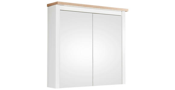 SPIEGELSCHRANK 80/80/20 cm - Weiß/Eiche San Remo, ROMANTIK / LANDHAUS, Glas/Holzwerkstoff (80/80/20cm) - Xora