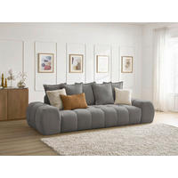 SCHLAFSOFA EVEREST  mit Rücken echt, Armteil links, Armteil rechts Struktur Dunkelgrau  - Dunkelgrau/Schwarz, MODERN, Kunststoff/Textil (278/115/90cm)